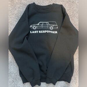 Men's Black Graphic Crewneck Sweater